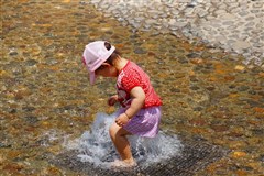 水遊びをする子供